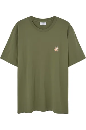 Maison Kitsuné Koszulki, Mężczyzna, Zielony, L, Koszula Speedy Fox Patch