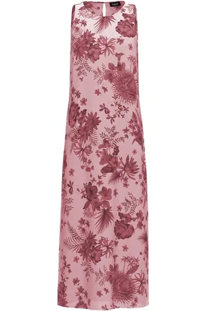 MARELLA Sukienki, Kobieta, Wielobarwność, M, Sukienka w Botaniczny Wzór Bordeaux