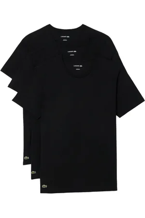 Lacoste Koszulki, Mężczyzna, Czarny, L, Bawełna, Czarny T-shirt z logo z bawełny