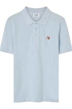 Maison Kitsuné Koszulki, Mężczyzna, Niebieski, L, Polo z haftem i koszulki