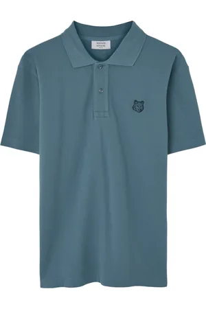 Maison Kitsuné Koszulki, Mężczyzna, Niebieski, XL, Polo z odważną głową lisa T-shirty