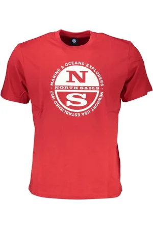 North Sails Koszulki, Mężczyzna, Czerwony, 2XL, Czerwony Bawełniany T-shirt z nadrukiem logo