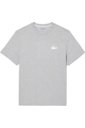 Lacoste Koszulki, Mężczyzna, Szary, L, Bawełna, Koszulka z Logo z Bawełny - Krótki Rękaw