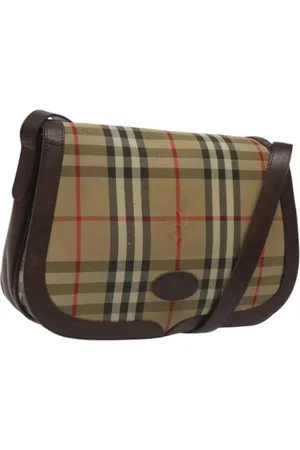 Burberry Pre-owned, Kobieta, Beżowy, ONE SIZE, Skóra, Pre-owned Canvas shoulder-bags