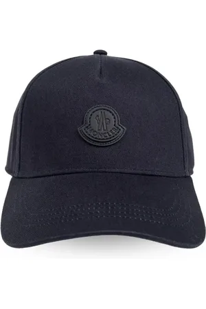 Moncler Akcesoria, Mężczyzna, Niebieski, ONE SIZE, Bawełna, Niebieski Bawełna Logo Podszewka Czapka
