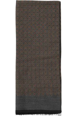 Manuel Ritz Akcesoria, Mężczyzna, Czarny, ONE SIZE, Kaszmir, Wełniany Szal z Geometrycznym Wzorem