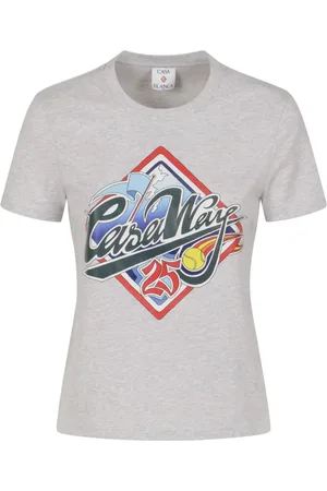 Casablanca Koszulki, Kobieta, Szary, S, World Series Fitted T-Shirt