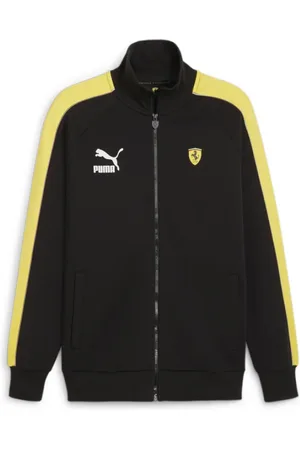 PUMA Bluzy, Mężczyzna, Czarny, 2XL, Męska Czarno-Żółta Kurtka