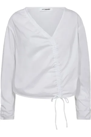 Co`Couture Bluzki, Kobieta, Biały, XL, Bluzka z Fałdami Biała