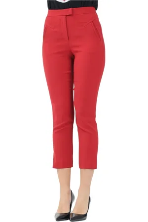 Patrizia Pepe Spodnie, Kobieta, Czerwony, S, Czerwone Eleganckie Spodnie Slim Fit