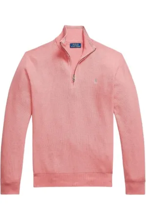 Ralph Lauren Swetry, Mężczyzna, Różowy, XL, Sweter z Wzorem Plastrów Miodu