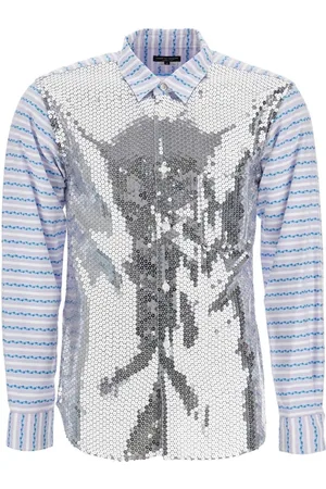 Comme des Garçons Koszule, Mężczyzna, Szary, L, Rayon, Luźna Bawełniana Koszula dla Mężczyzn