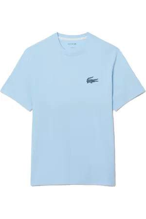 Lacoste Koszulki, Mężczyzna, Niebieski, XL, Bawełna, Niebieski T-shirt z logo z bawełny