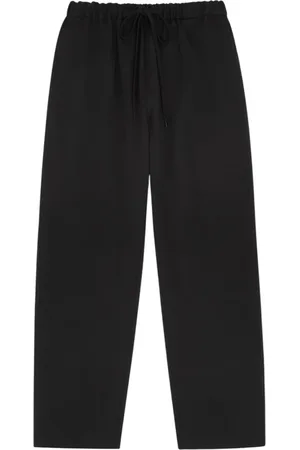 Maison Margiela Spodnie, Kobieta, Czarny, XS, Wełna, Spodnie z mieszanki wełny virgin z wiązanym sznurkiem