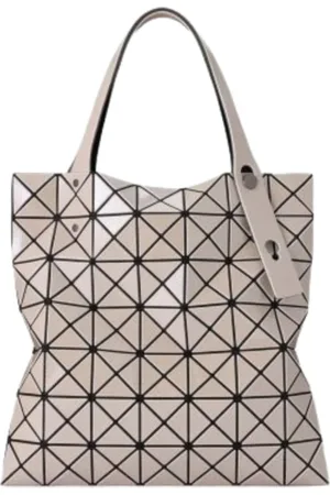 Issey Miyake Torebki, Kobieta, Beżowy, ONE SIZE, Metaliczna torba na ramię z wzorem pryzmatu