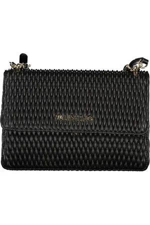 Valentino by Mario Valentino Torebki, Kobieta, Czarny, ONE SIZE, Len, Torba na Ramię z Łańcuchem w Czarnym Polietylenie