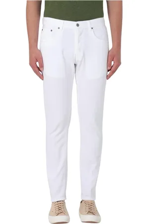Dondup Jeansy, Mężczyzna, Biały, W31, Białe Straight Leg Jeansy