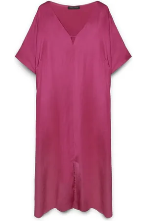Fiorella rubino Sukienki, Kobieta, Różowy, 6XL, Len, Długa sukienka z wiskozy Lenzing™ Ecovero™