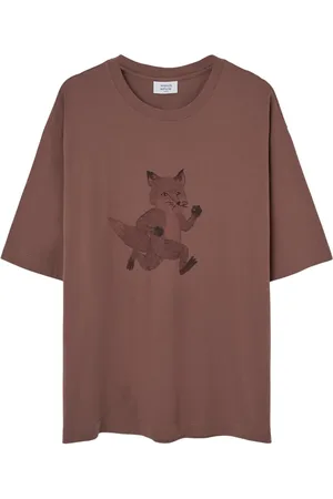 Maison Kitsuné Koszulki, Mężczyzna, brązowy, S, Speedy Fox Koszula