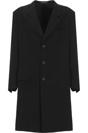 YOHJI YAMAMOTO Płaszcze, Mężczyzna, Czarny, M, Czarna Kurtka Pour Homme Klasyczny Styl