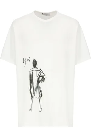 YOHJI YAMAMOTO Koszulki, Mężczyzna, Biały, M, Biały T-shirt z nadrukiem męski