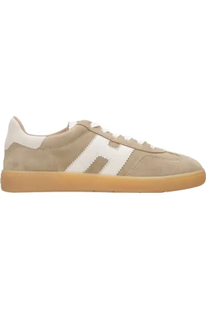Hogan Buty, Mężczyzna, Beżowy, 42 EU, Zamsz, Sneakersy z zamszowej skóry z ikonicznym H