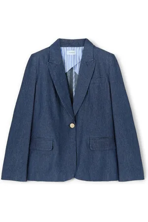 Motivi Kurtki, Kobieta, Niebieski, 2XS, Denim, Marynarka z jednym rzędem guzików z mieszanki denimu i lyocellu