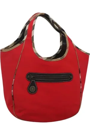 Burberry Pre-owned, Kobieta, Czerwony, ONE SIZE, Pre-owned Canvas handbags