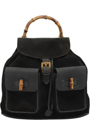 Gucci Pre-owned, Kobieta, Czarny, ONE SIZE, Skóra, Pre-owned Suede backpacks