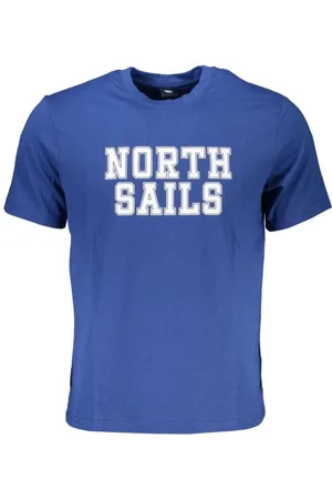 North Sails Koszulki, Mężczyzna, Niebieski, XL, Niebieski Bawełniany T-shirt z nadrukiem logo