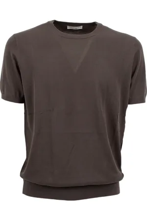 KANGRA CASHMERE Koszulki, Mężczyzna, brązowy, 2XL, T-shirt z okrągłym dekoltem i krótkim rękawem
