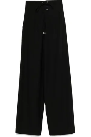 ERMANNO SCERVINO Spodnie, Kobieta, Czarny, S, Czarne Spodnie o Szerokich Nogawkach