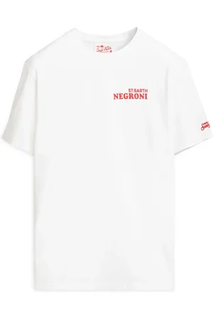 MC2 SAINT BARTH Koszulki, Mężczyzna, Biały, M, Minty Negroni Logo T-shirt