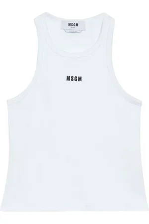 Msgm Koszulki, Kobieta, Biały, L, Stylowy Top dla Kobiet
