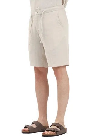 SELECTED Szorty, Mężczyzna, Szary, XL, Beżowe Paski Szorty Casual Wiosna Lato