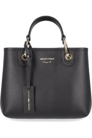 Emporio Armani Torebki, Kobieta, Czarny, ONE SIZE, Czarna Torba na Zakupy z Eko-skóry