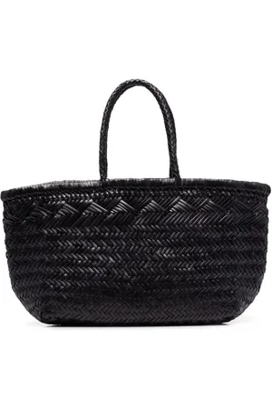 Dragon Diffusion Torebki, Kobieta, Czarny, ONE SIZE, Skóra, Pleciona skórzana torba typu tote