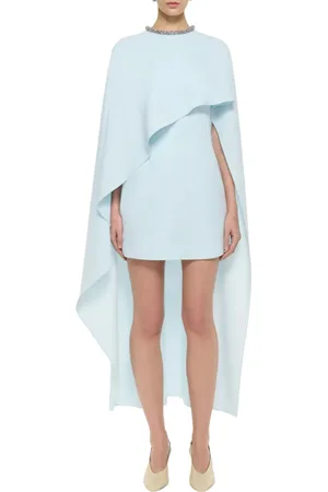 Roland Mouret Sukienki, Kobieta, Niebieski, S, Nowoczesna Cady Cape Mini Sukienka