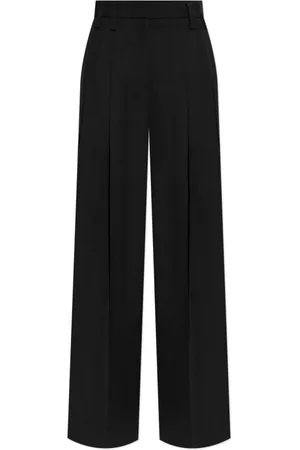 Jil Sander Spodnie, Kobieta, Czarny, XS, Spodnie w kant z zaszewkami