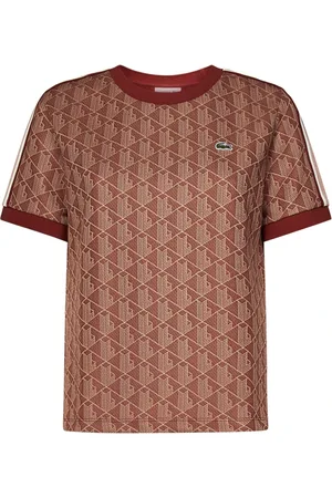 Lacoste Koszulki, Kobieta, Pomarańczowy, M, Pomarańczowe T-shirty i Pola z Paskami