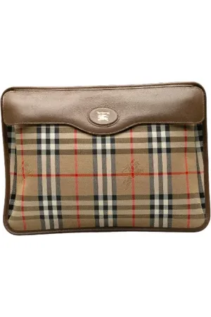 Burberry Pre-owned, Kobieta, Beżowy, ONE SIZE, Skóra, Pre-owned Canvas clutches
