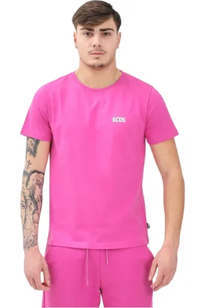GCDS Koszulki, Mężczyzna, Różowy, L, Fioletowy T-shirt z krótkim rękawem