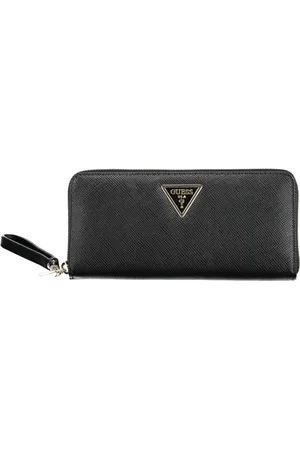 Guess Akcesoria, Kobieta, Czarny, ONE SIZE, Czarna Portmonetka z Poliuretanu, Stylowy Design