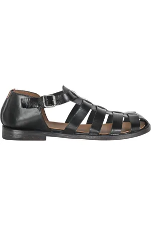Moma Buty, Kobieta, Czarny, 40 EU, Skóra, Wintage sandały skórzane z klamrą na kostce