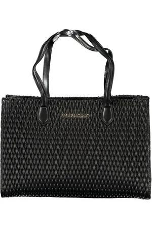 Valentino by Mario Valentino Torebki, Kobieta, Czarny, ONE SIZE, Len, Czarna torba na ramię z kieszenią wewnętrzną