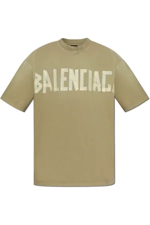 Balenciaga Koszulki, Mężczyzna, Zielony, XS, Bawełna, T-shirt z taśmą Tape Type