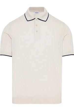 Gran Sasso Koszulki, Mężczyzna, Beżowy, 2XL, Włoski polo z bawełny