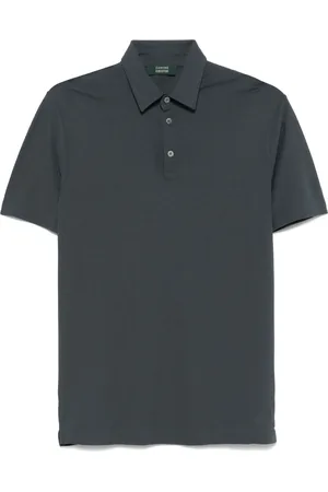 ZANONE Koszulki, Mężczyzna, Szary, 2XL, Luksusowa Bawełniana Koszulka Polo