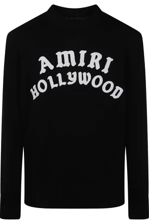 AMIRI Swetry, Mężczyzna, Czarny, L, Hollywood Crewneck Sweatshirt
