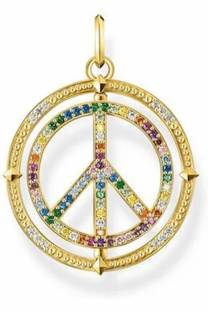 Thomas Sabo Akcesoria, Kobieta, Żółty, ONE SIZE, Wisiorek Znak Pokoju Wielokolorowy Pe 941-996-7